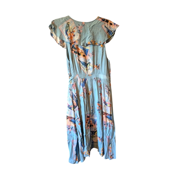 Maeve By Anthropologie Rosalia Ruffled Wrap Blue Floral Dress - Picture 5 of 11